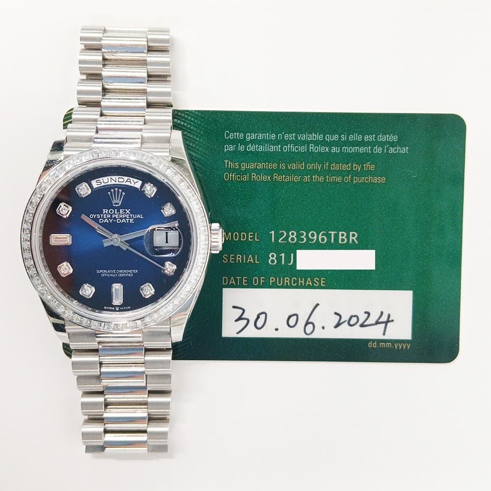 2024 Rolex Day-Date 36, 128396TBR, 36mm, Blue Diamond Dial, President Bracele...