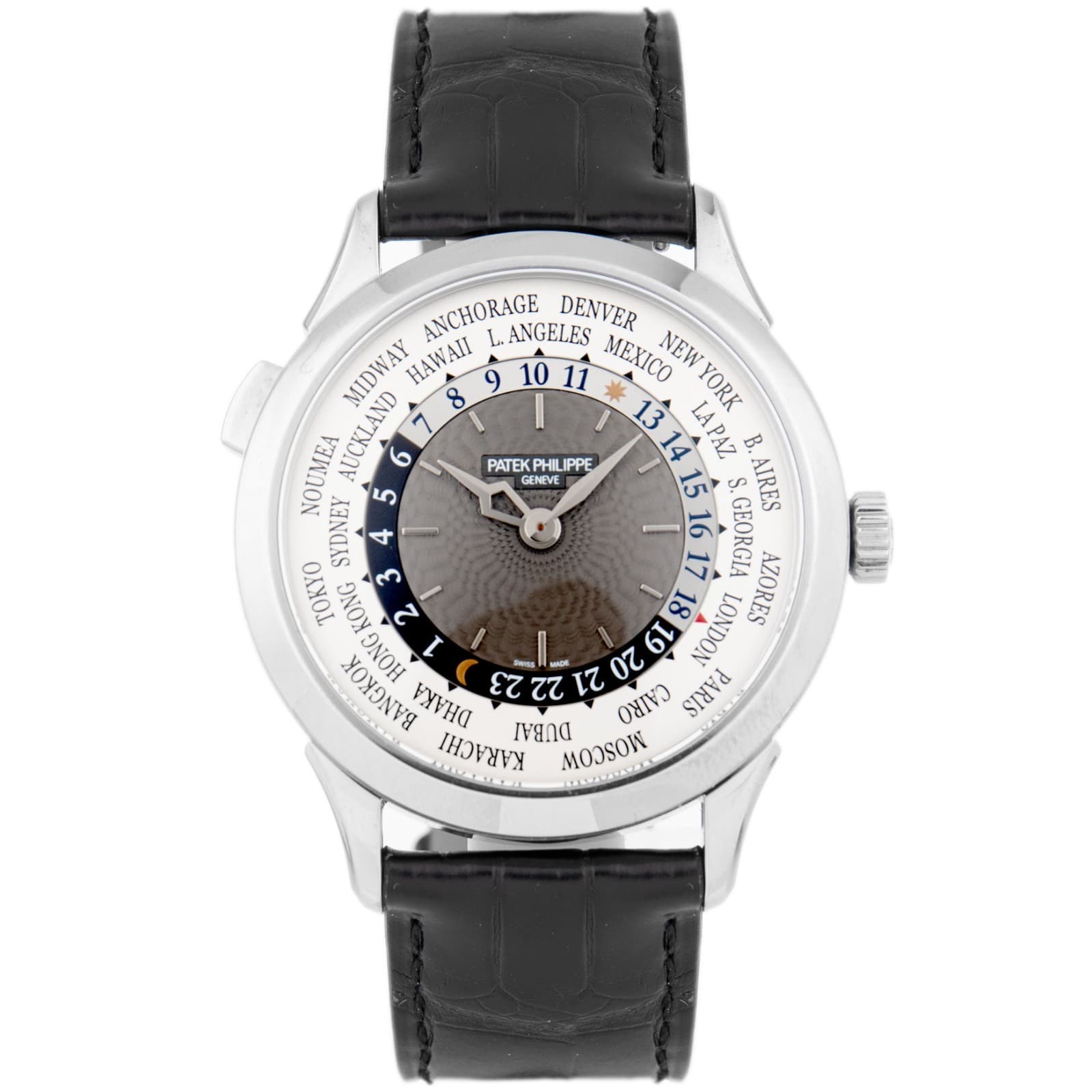 Patek Philippe Complications World Time White Gold 38.5m Gray Dial 5230G