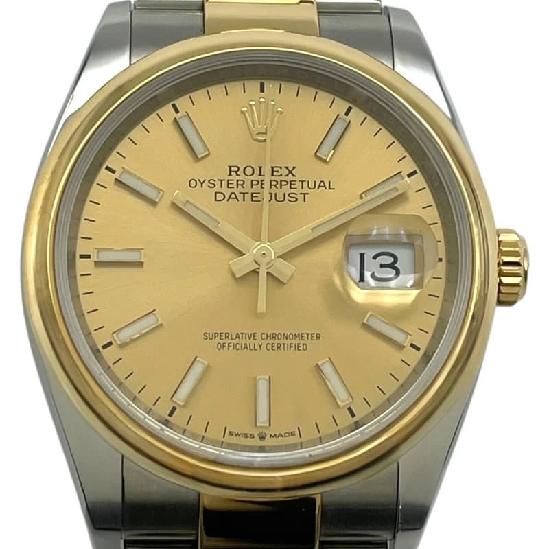 Rolex Datejust 36 126203 Gold Stainless Steel Automatic Mens Watch Used