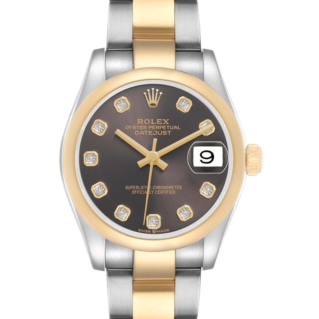 Rolex Datejust Midsize 31 Steel Yellow Gold Diamond Ladies Watch 278243