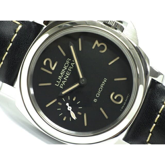 (Overhauled) Panerai Luminor Base 8 Days 44mm Black Dial PAM00915 Box From JAPAN
