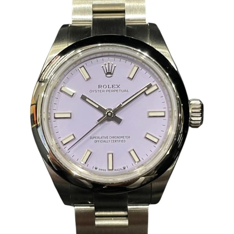 Rolex Oyster Perpetual 28 Lavender 276200 SS Automatic Ladies Watch Used
