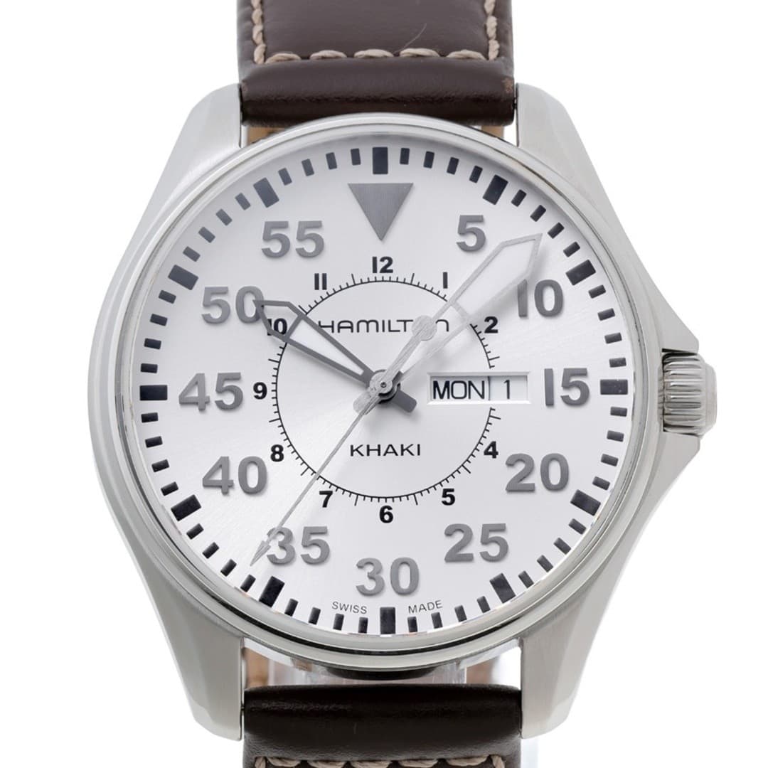 Hamilton Khaki Aviation Pilot Day-date Quartz H64611555 H646110 Used TOMI-0