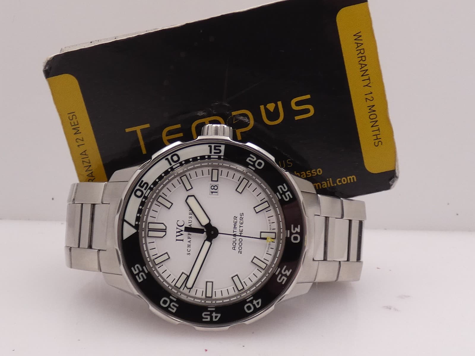 IWC AQUATIMER AUTOMATIC 2000m IW3568 WITH PAPERS YEAR 2019 STEEL BRACELET WATCH