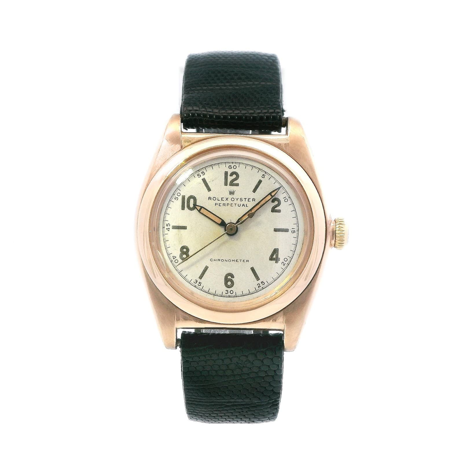 Rolex "Bubbleback" Oyster Perpetual 32mm 14k Rose Gold 3131