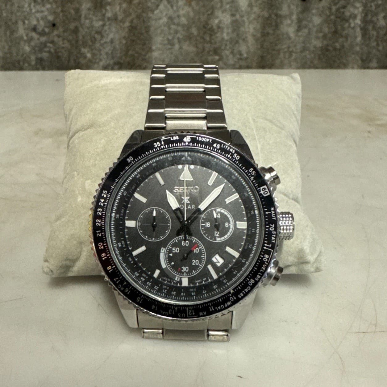 SEIKO ProspeX Air SSC607P1 Solar Watch Silver Steel FlightMaster 100m V192 Pilot
