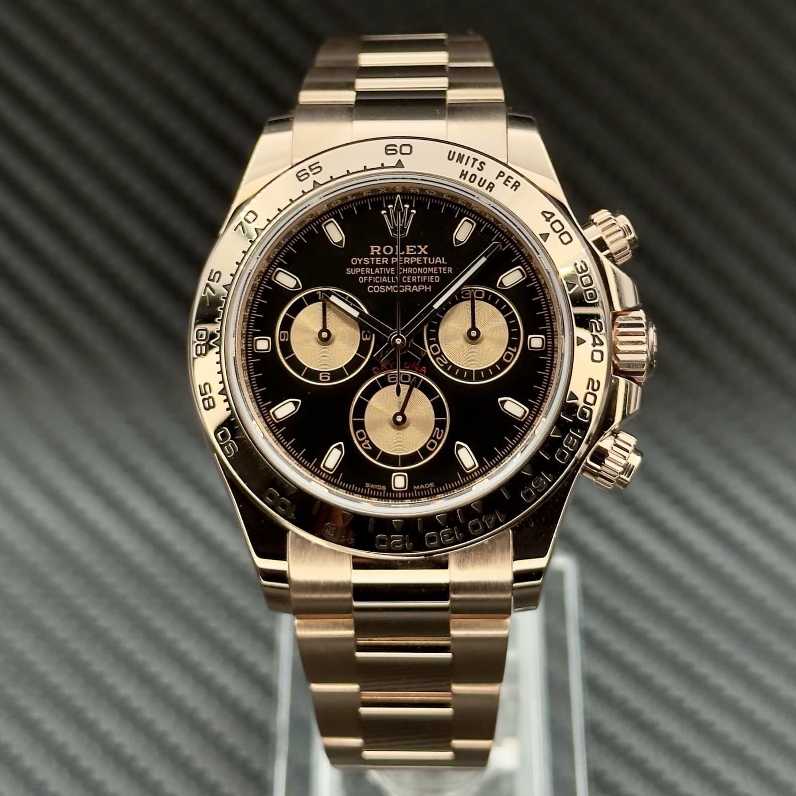 2023 Rolex Cosmograph Daytona 116505  -  18k Rose Gold Black Dial Complete Set