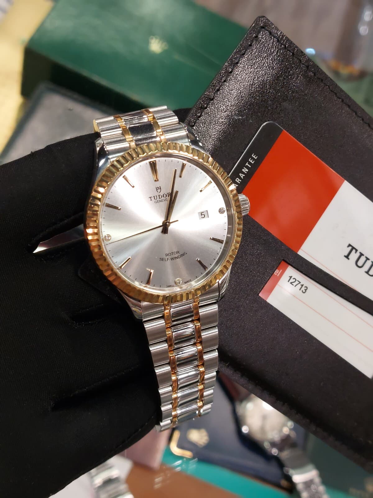 Tudor 41mm Style Silver Diamonds 12713
