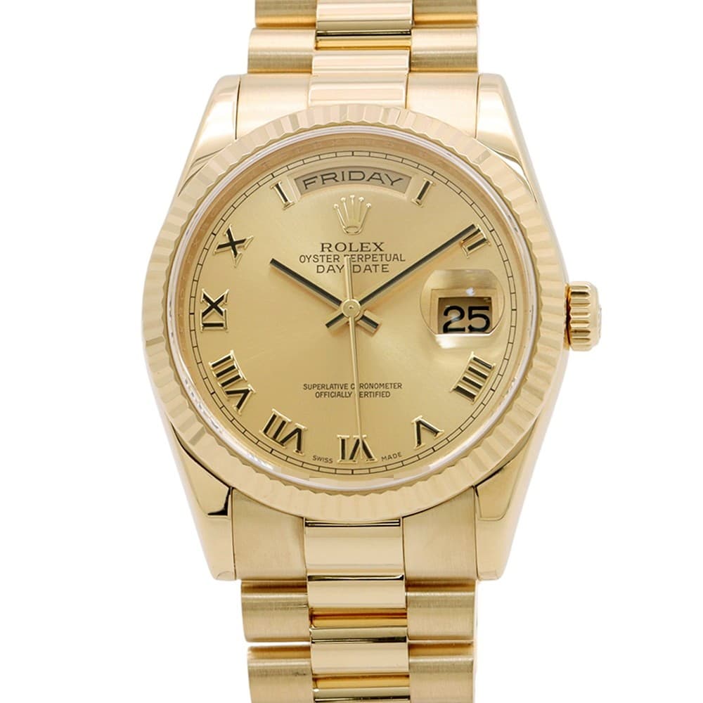 ROLEX Day-Date 36mm 18KYG Champagne Dial 118238