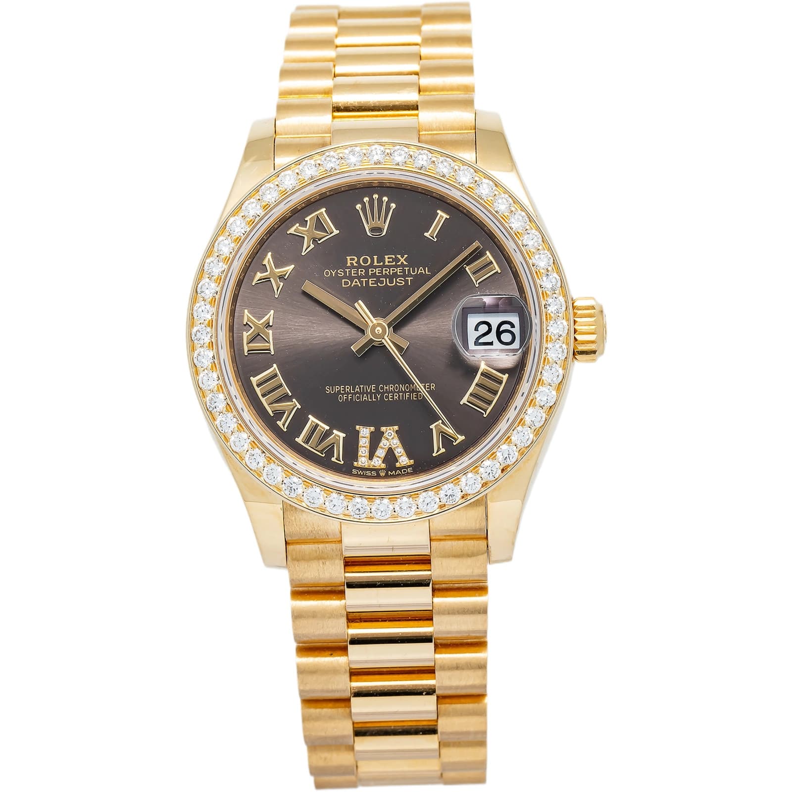Rolex Datejust 278278 Papers President YG Grey Dial Roman Auto 31mm