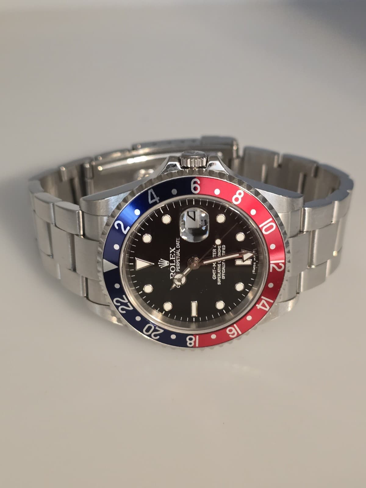 Rolex GMT Master II 16710 Pepsi "Z" Serial Error Dial 2006 S/S 40MM Watch.B/P. 