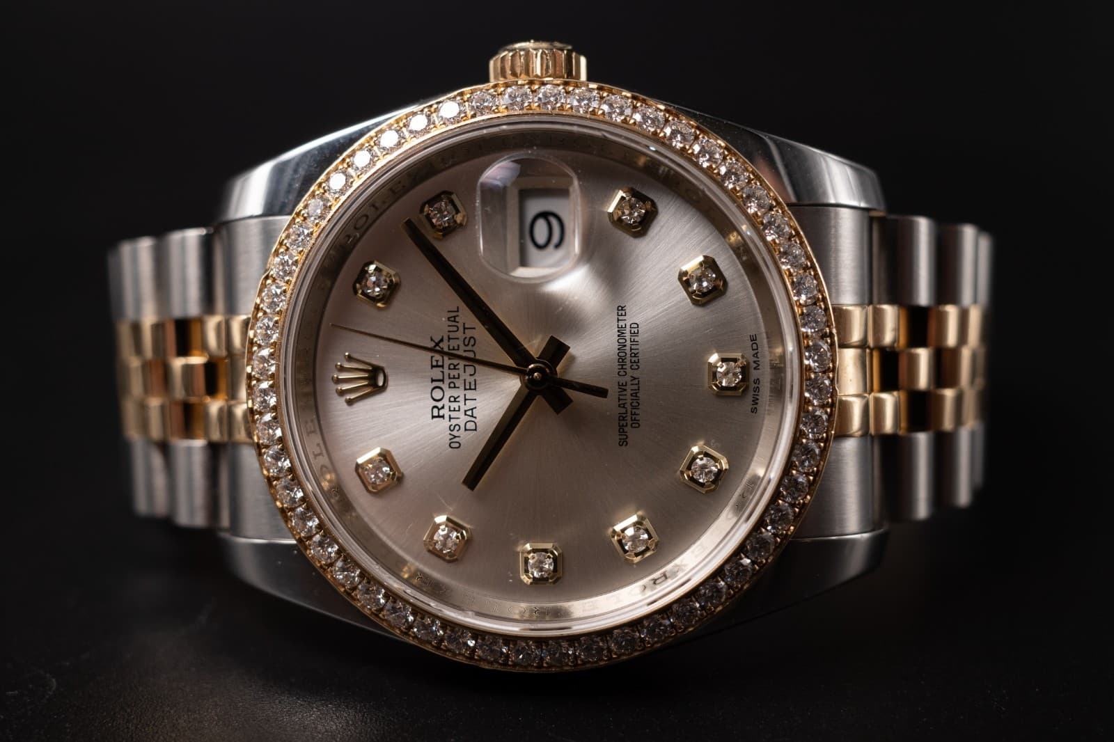 Rolex Datejust 116243 Two-Tone Factory Diamond Dial & Bezel Jubilee Bracelet Box