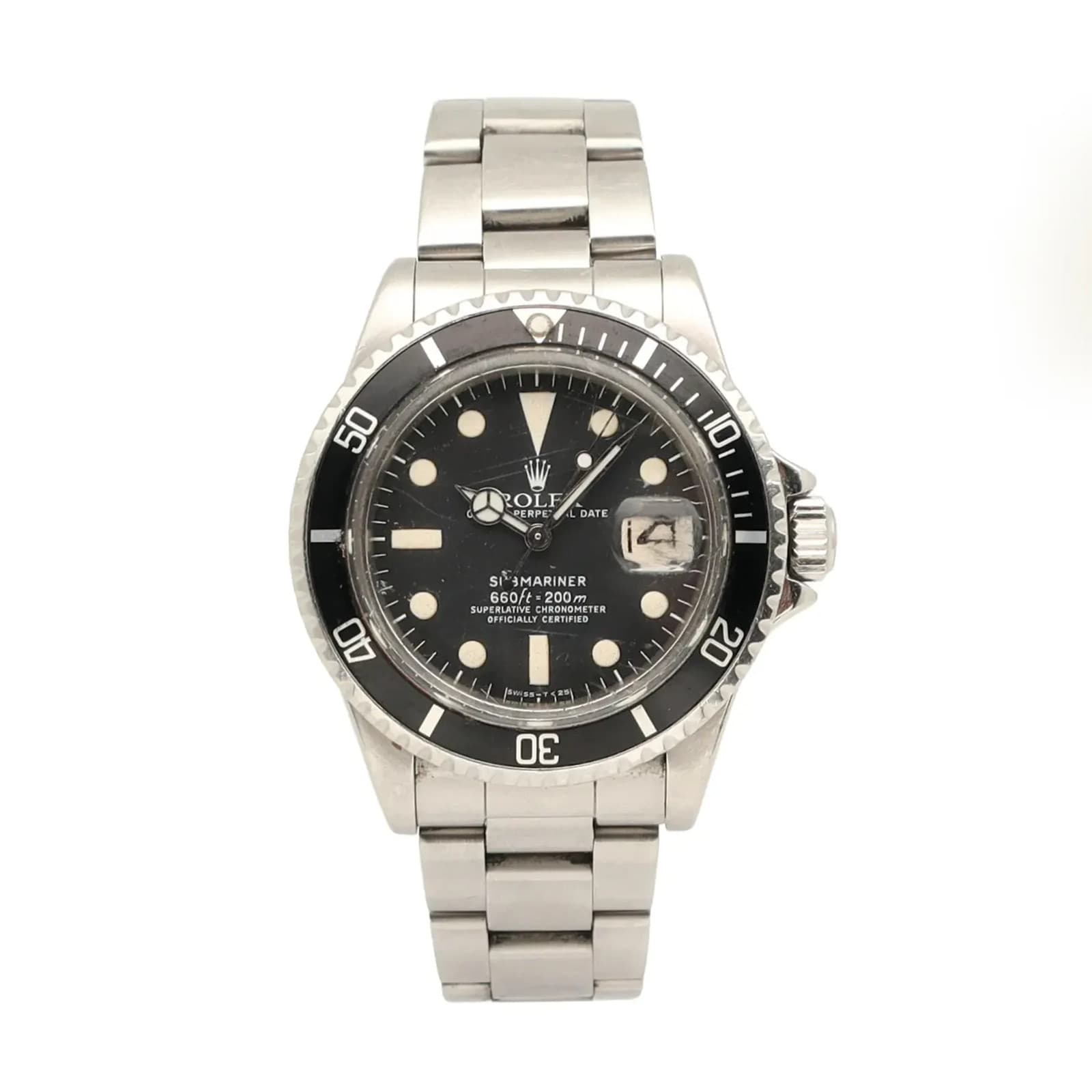 Vintage Rolex Submariner 40mm Steel Black Dial Men Watch 1680