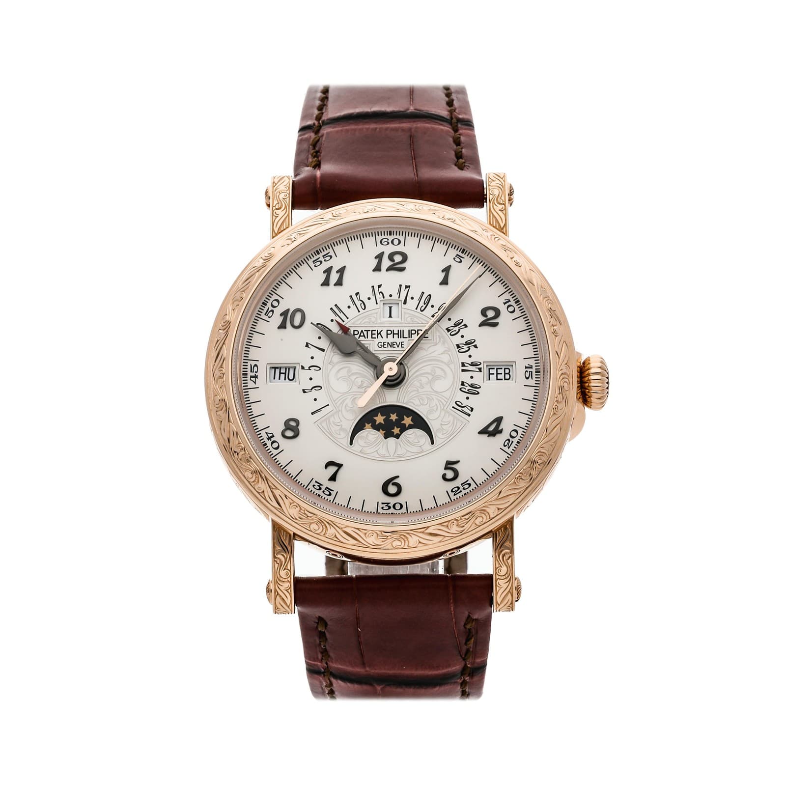 Patek Philippe Grand Comp Retrograde Hand Engraved Auto 38mm Watch 5160/500R-001