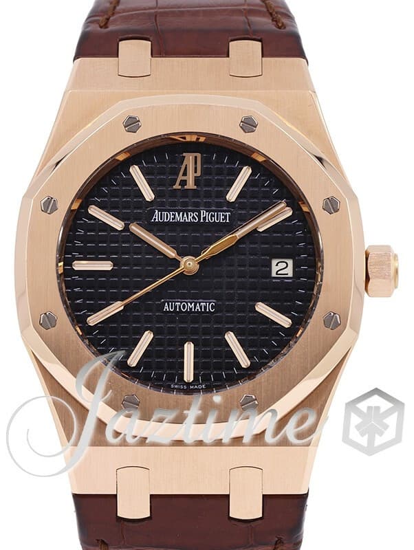 Audemars Piguet Royal Oak Rose Gold 39mm Black Leather 15300OR.OO.D002CR.01