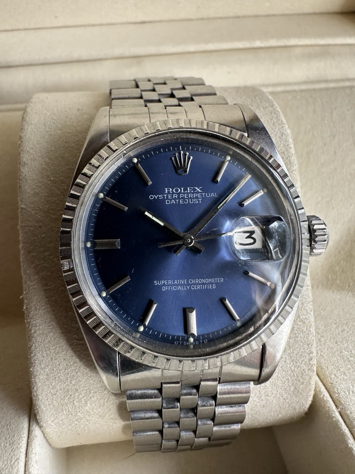 Rolex Datejust 1603 SIGMA Dial 26jewels Machine Turned Bezel 36mm Watch