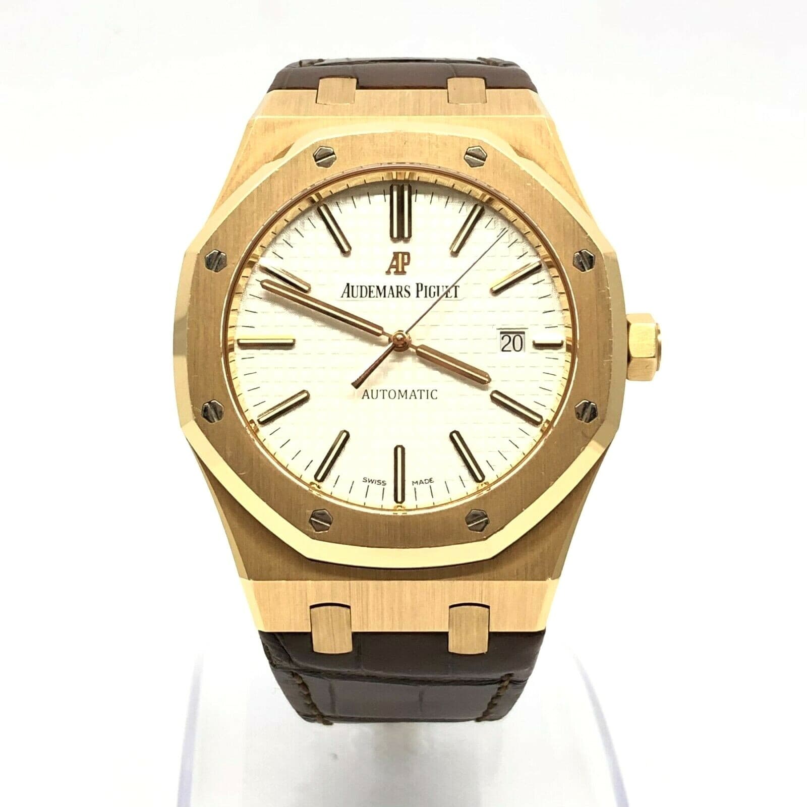 Audemars Piguet Royal Oak 41mm 18K Rose Gold Watch White Dial, 15400OR- Full Set