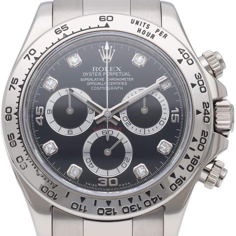 ROLEX Cosmograph Daytona Watch 8P Diamond 116509G(V) K18WG mensWatch black USED