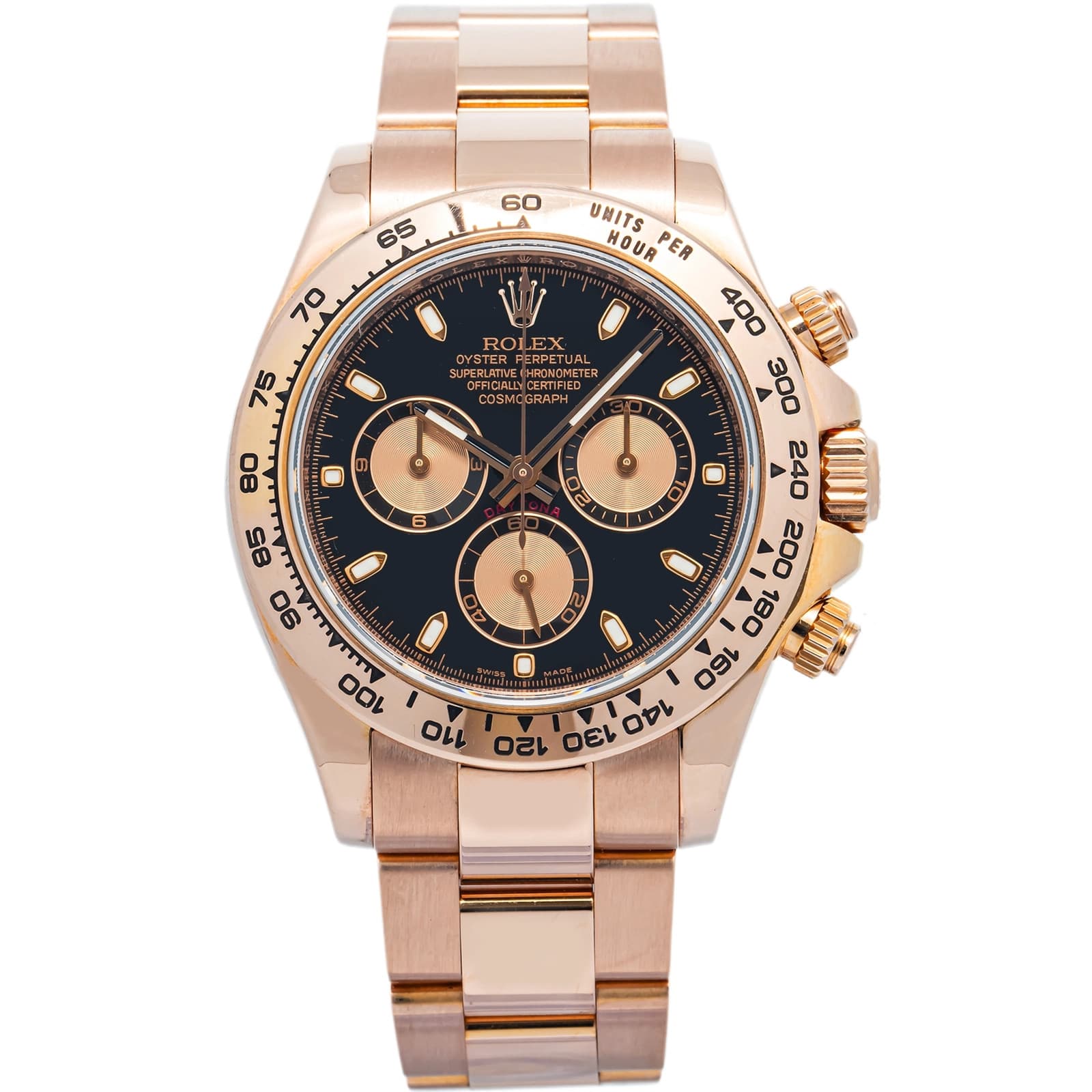Rolex Cosmograph Daytona 116505 Oyster RG Sundust Black Dial Auto 40mm