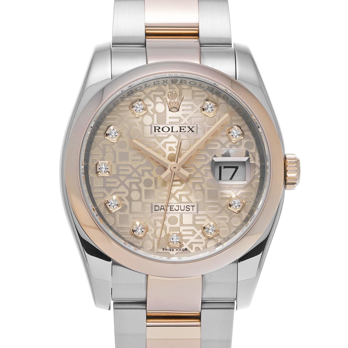 ROLEX Datejust 116201G pink computer/diamond WATCH 681736