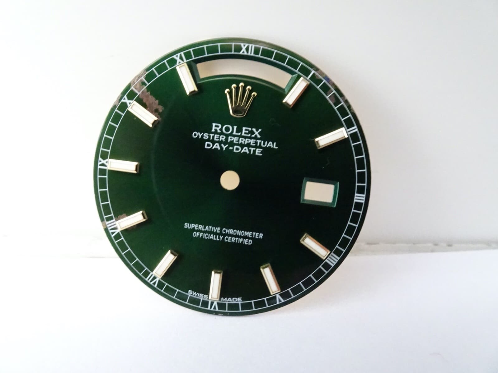 Rolex Day-Date 36 118138 Gelbgold on strap Green Dial little damage original 