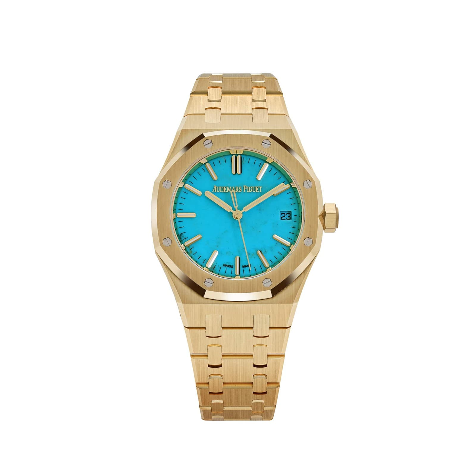 Audemars Piguet Royal Oak 15550BA.OO.1356BA.01 Yellow Gold Turquoise Stone Dial