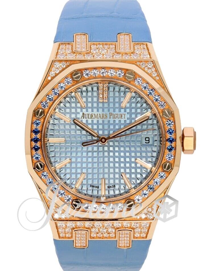 Audemars Piguet Royal Oak Rose Sapphire Diamonds Blue 37mm 15551OR.ZS.D344CR.01
