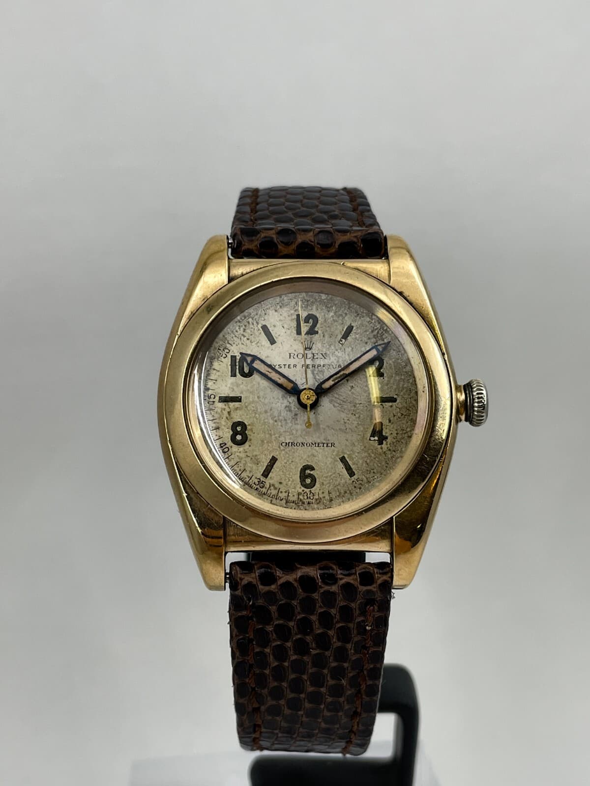 ROLEX 3131 OYSTER PERPETUAL BUBBLE BACK 14k YELOW GOLD Wrist Watch 
