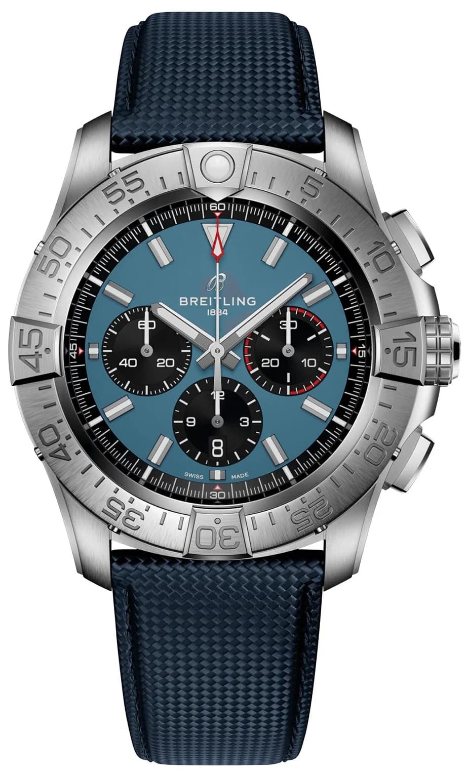 Breitling Super Avenger EB0148 46mm Blue Dial Chronograph Titanium Men's Watch