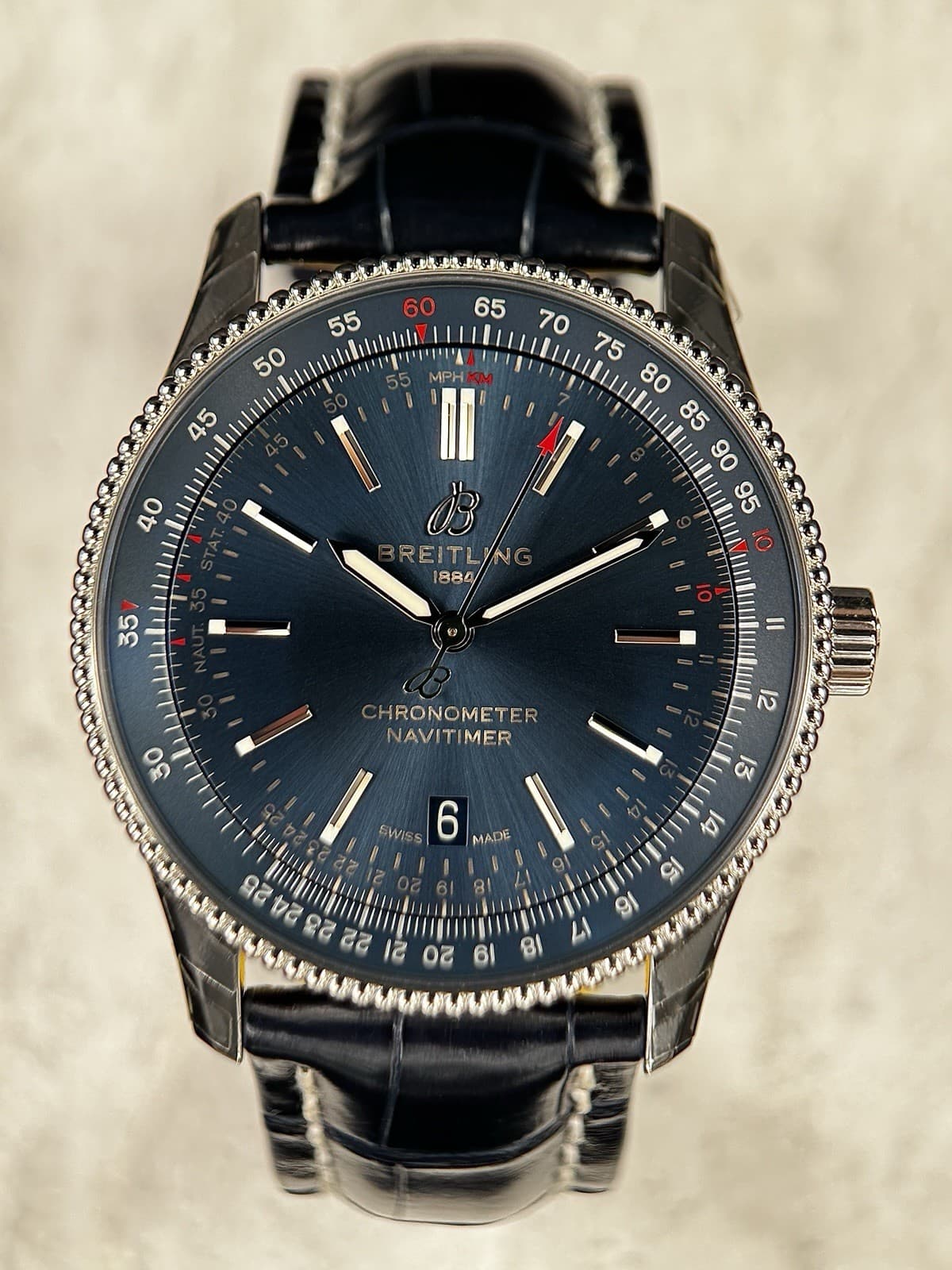 Breitling Navitimer 41 MM Blue Dial Leather Strap A17326161C1P3
