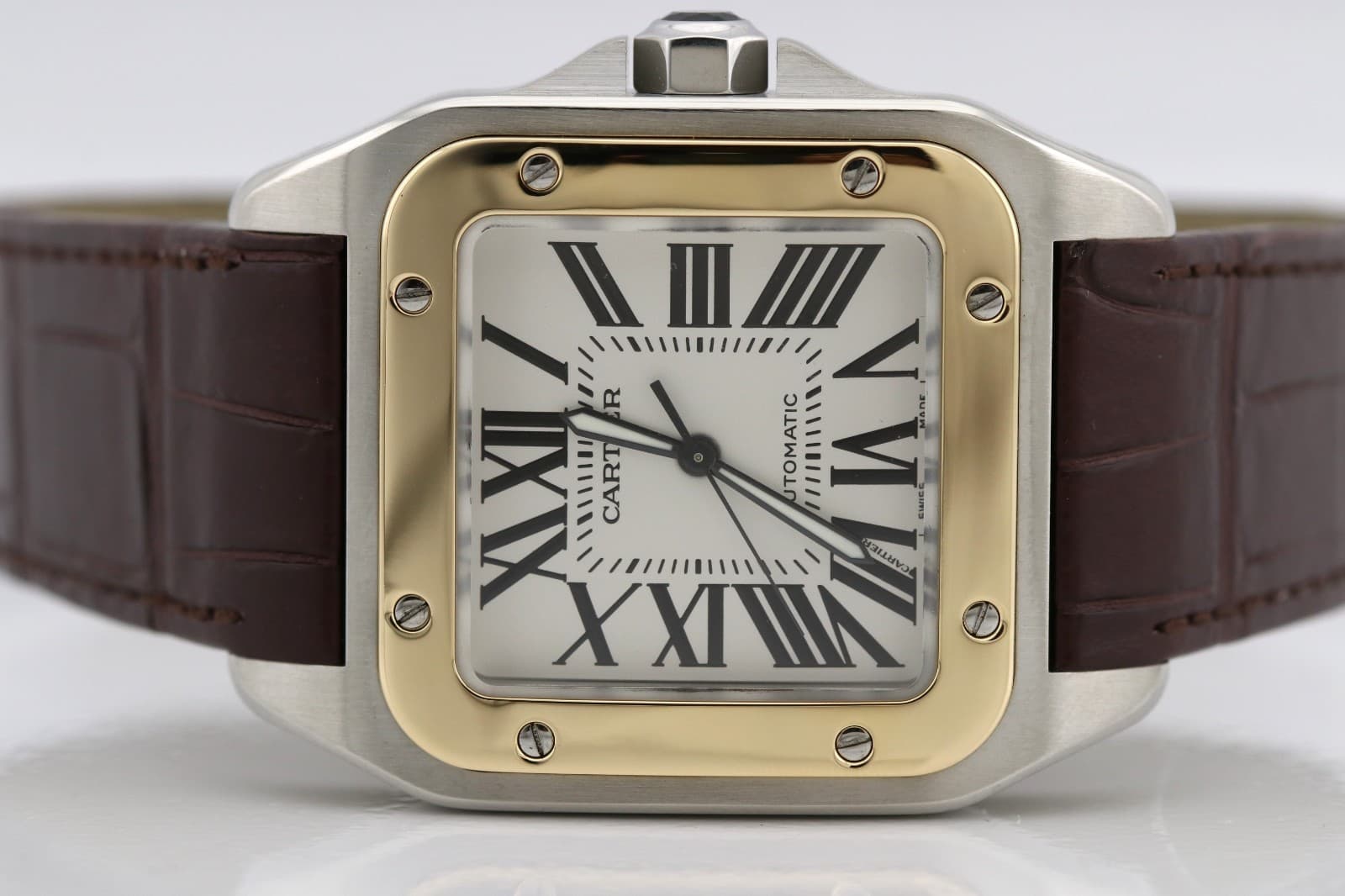 Cartier Santos 100XL 44mm Two Tone Yellow Gold and Steel Watch W20072X7
