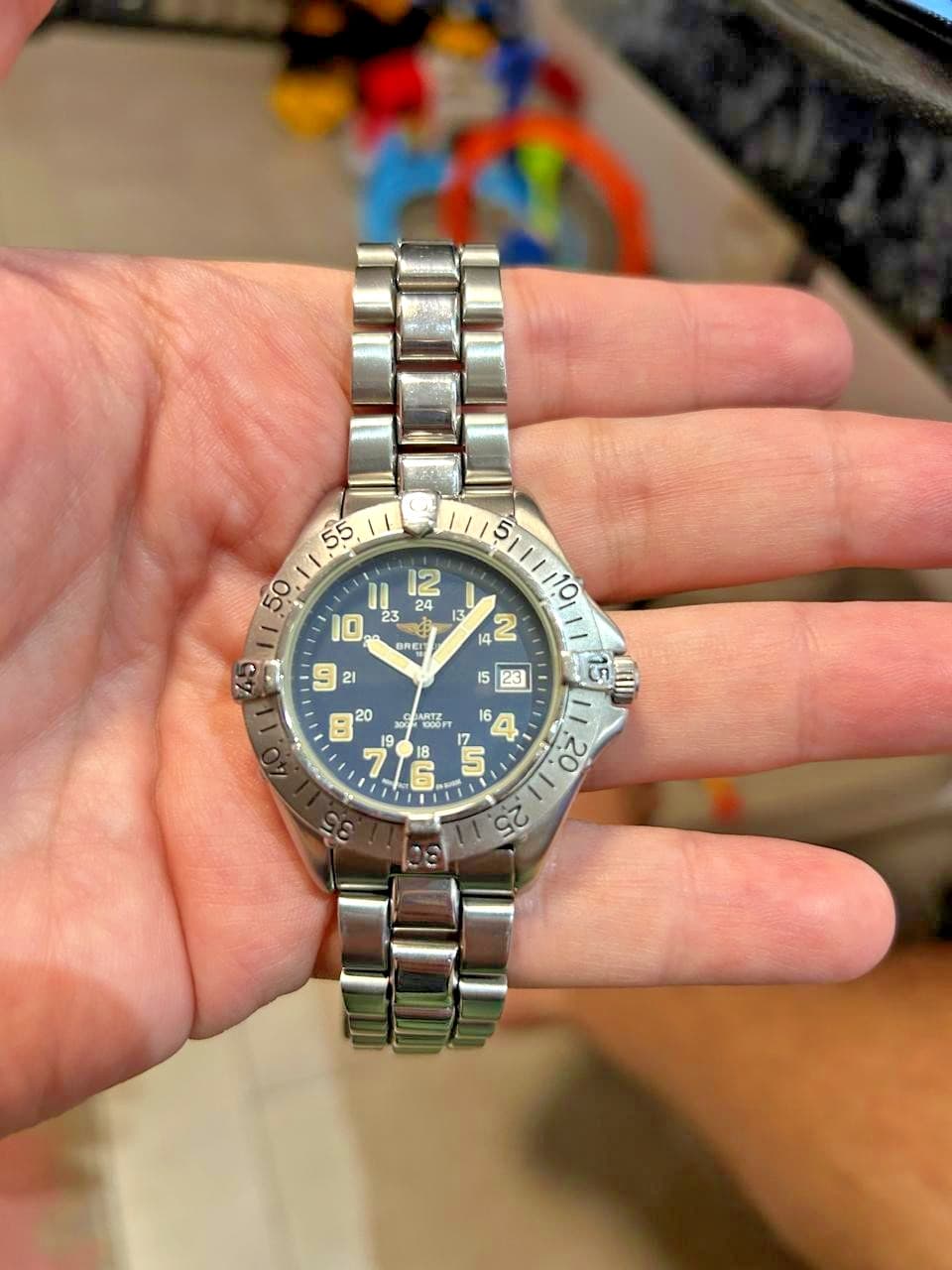 Breitling Colt Quartz A57035 Blue Dial Original Bracelet Swiss Watch