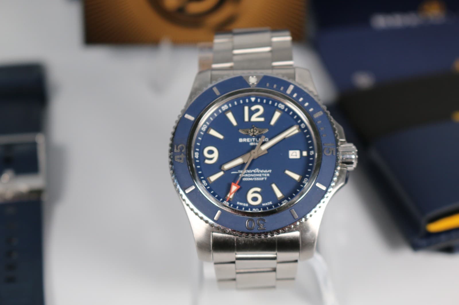 Breitling Superocean 44 A17367D81C1S2 – Blue Dial – Full Set – Steel & Rubber St