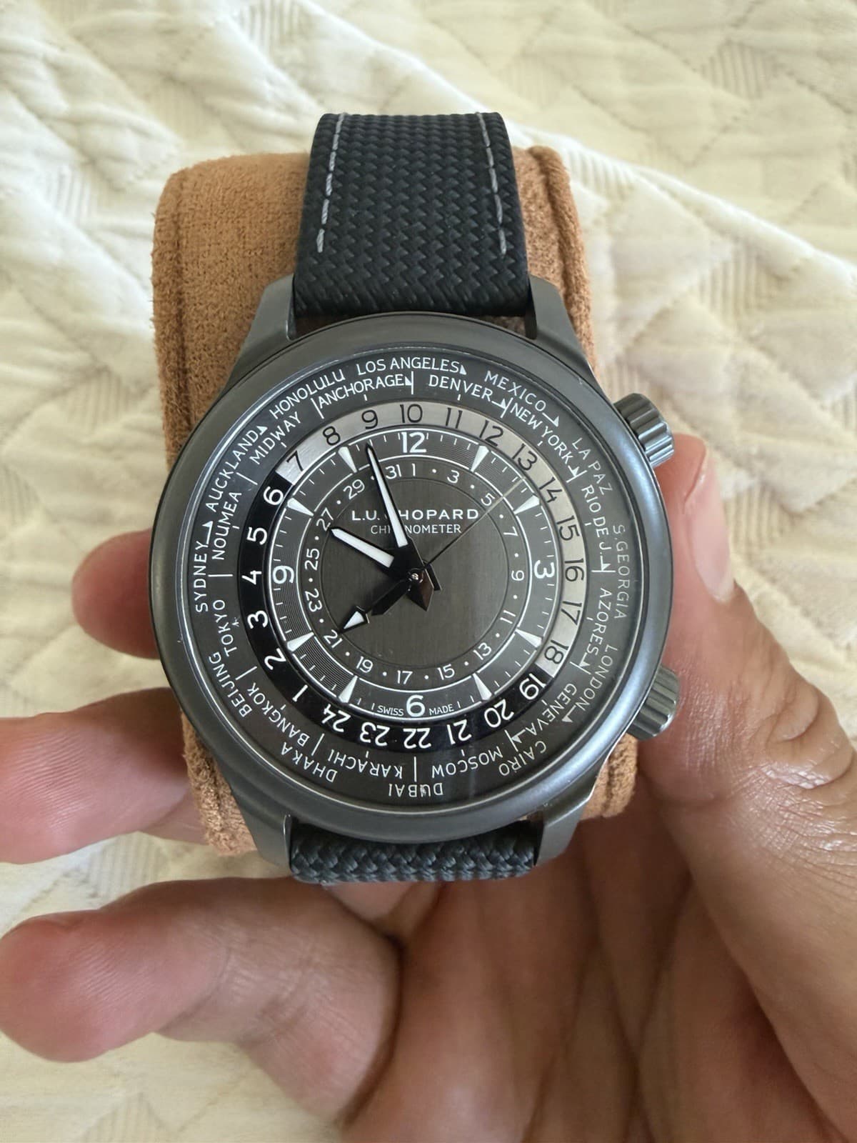 L.U.C. Chopard Time Traveler One Titanium 168574-3008 Full Set Warranty 2030