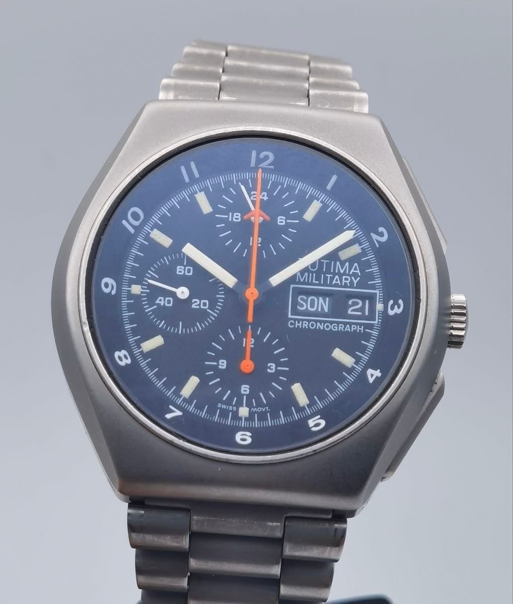 TUTIMA Military Chronograph Ref.798-02 Cal.5100 Black Dial Mens Auto From Japan