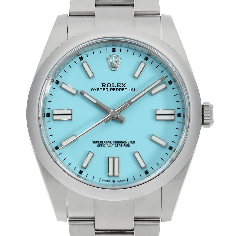 ROLEX Oyster Perpetual 41 124300 Turquoise Random Number second hand mens
