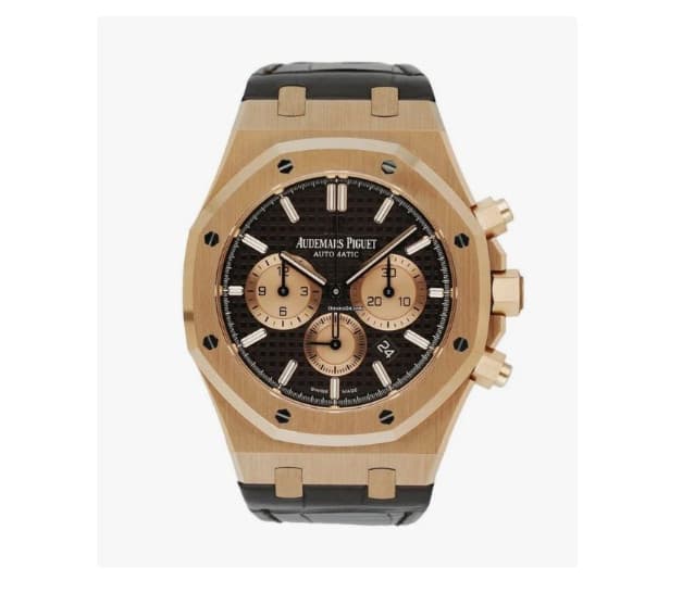 Audemars Piguet Royal Oak CHRONOGRAPH Brown Men's leather Strap 18K 26331ORL