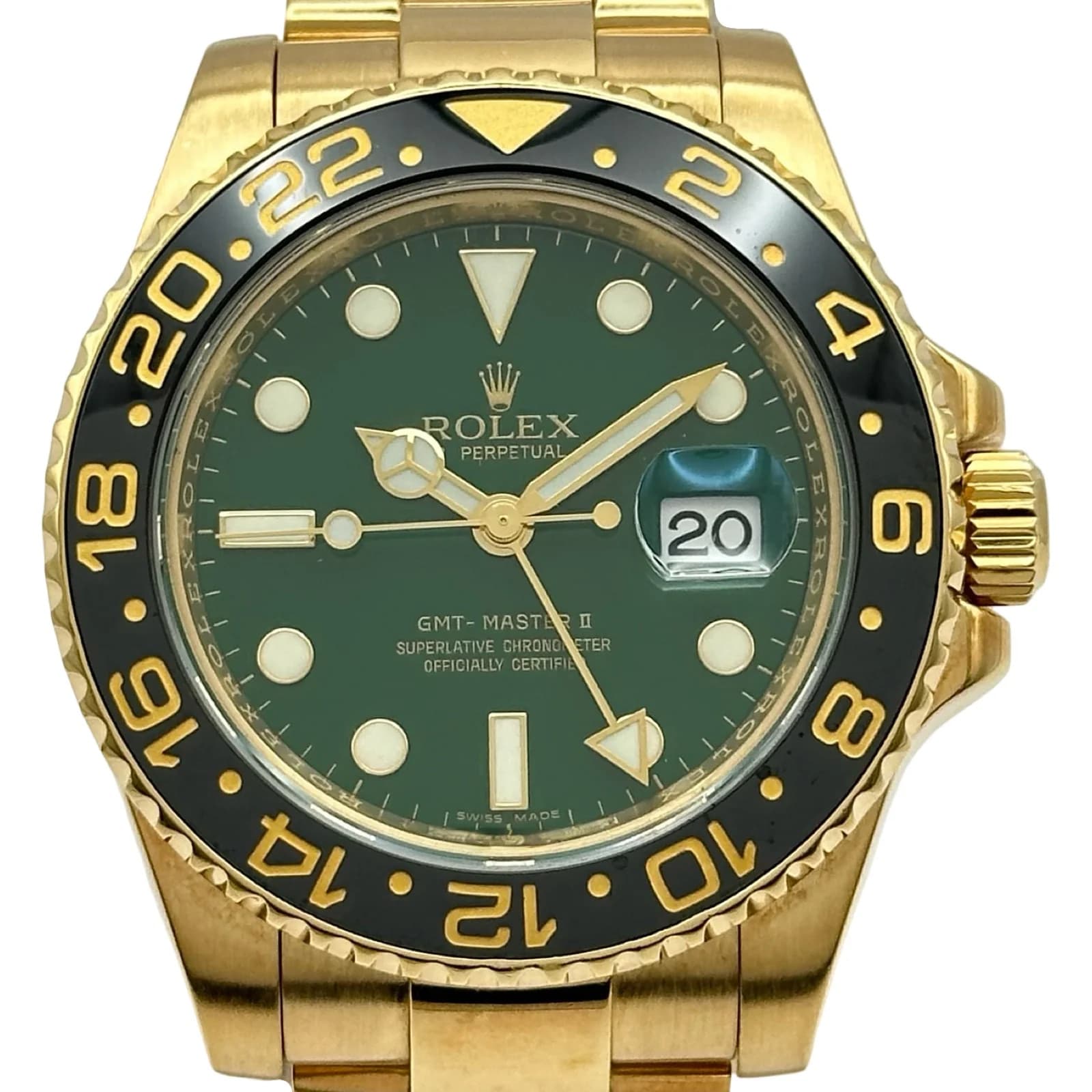 Rolex GMT Master 2 116718LN Green Gold Automatic Mens Watch Used