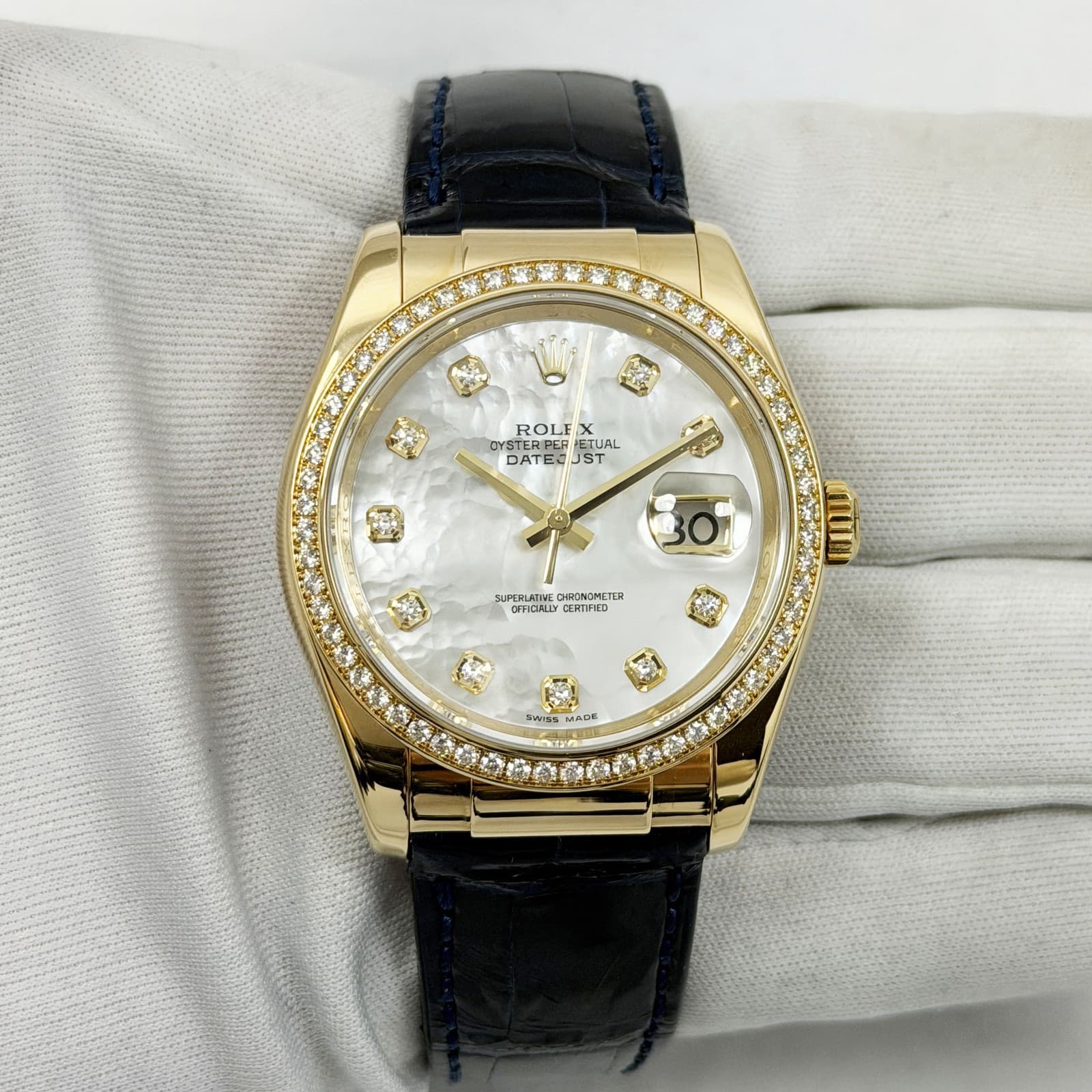 2006 Rolex Datejust 116188 36MM Mop Diamond Dial 18K Yellow Gold D-Serial