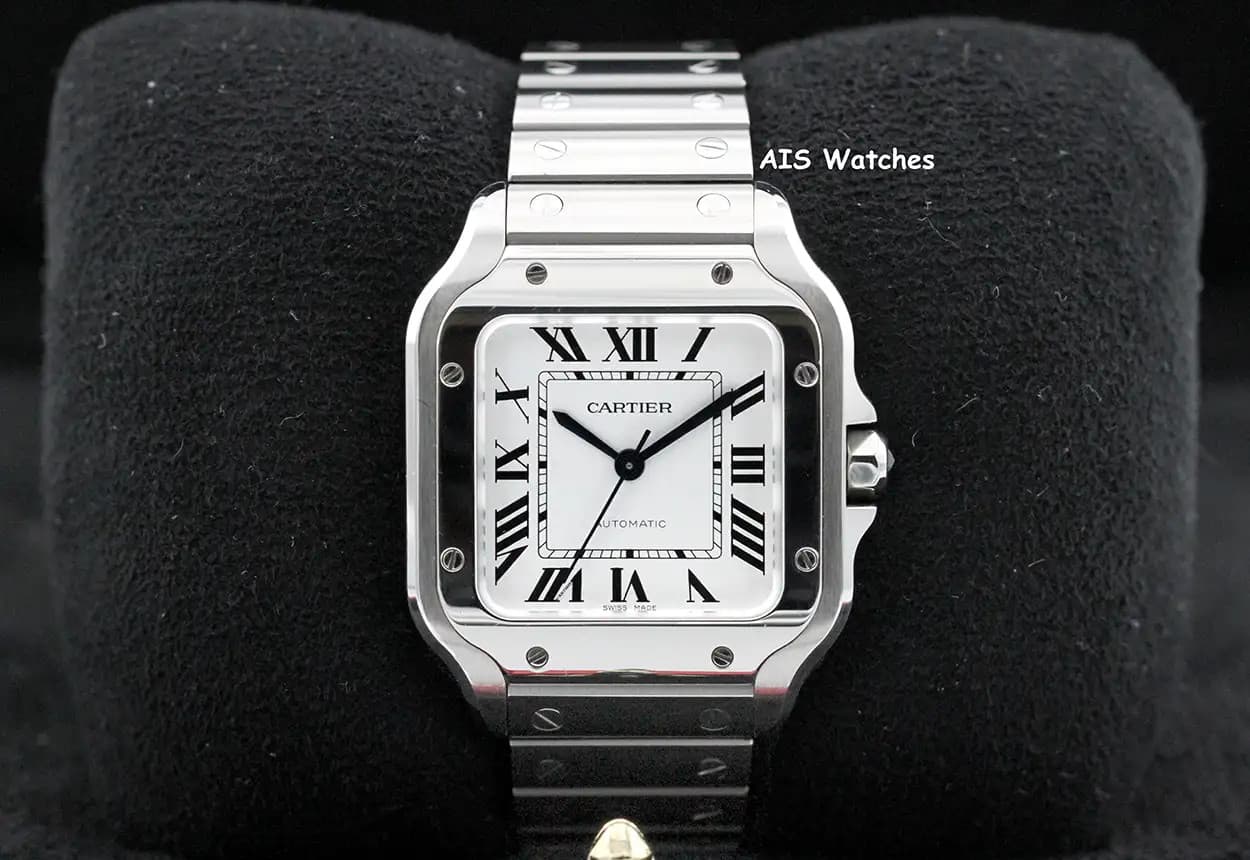 Cartier Santos De Cartier Medium Steel WSSA0029 Silver Dial 35.1MM Box & Papers