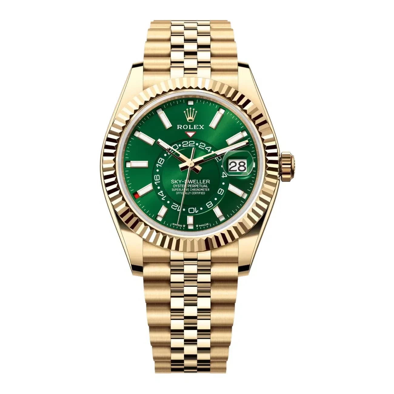 2026 Rolex Sky-Dweller 42mm - Green Dial- 336938 - Jubilee Bracelet - Complete