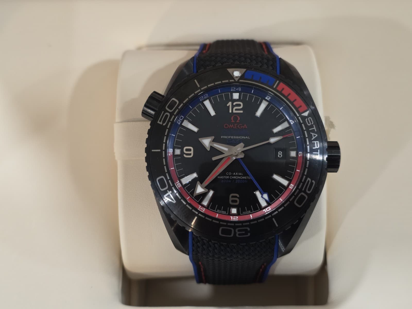 OMEGA SEAMASTER PLANET OCEAN GMT CERAMIC ETNZ WATCH 45.5MM 215.92.46.22.01.004
