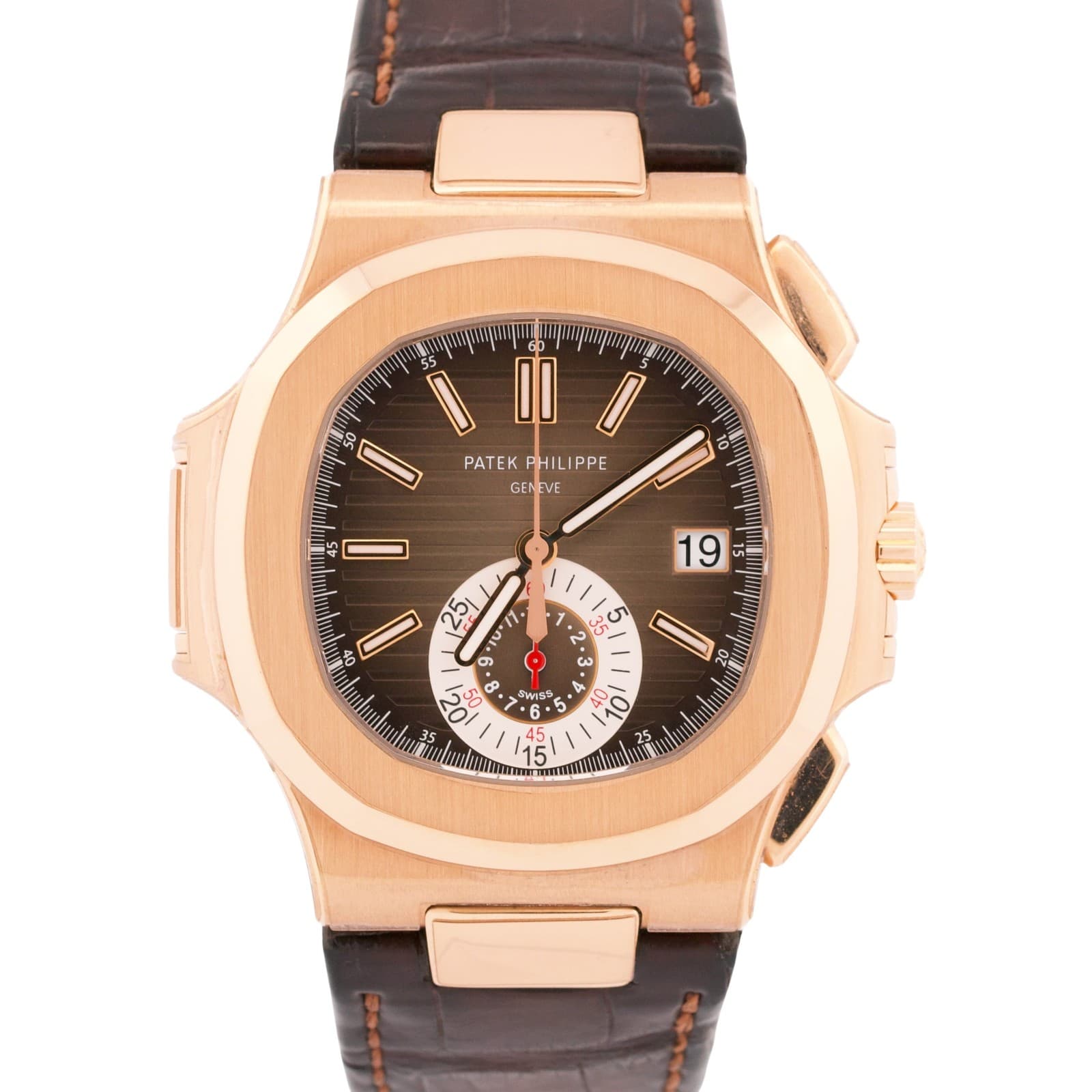 2014 PAPERS Patek Philippe Nautilus 40.5mm CHOCOLATE 18K Rose Gold 5980R-001 BOX