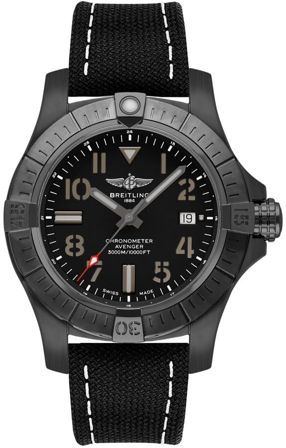 Breitling Avenger 45mm Seawolf Black Dial Titanium Men's Watch V17319101B1X1