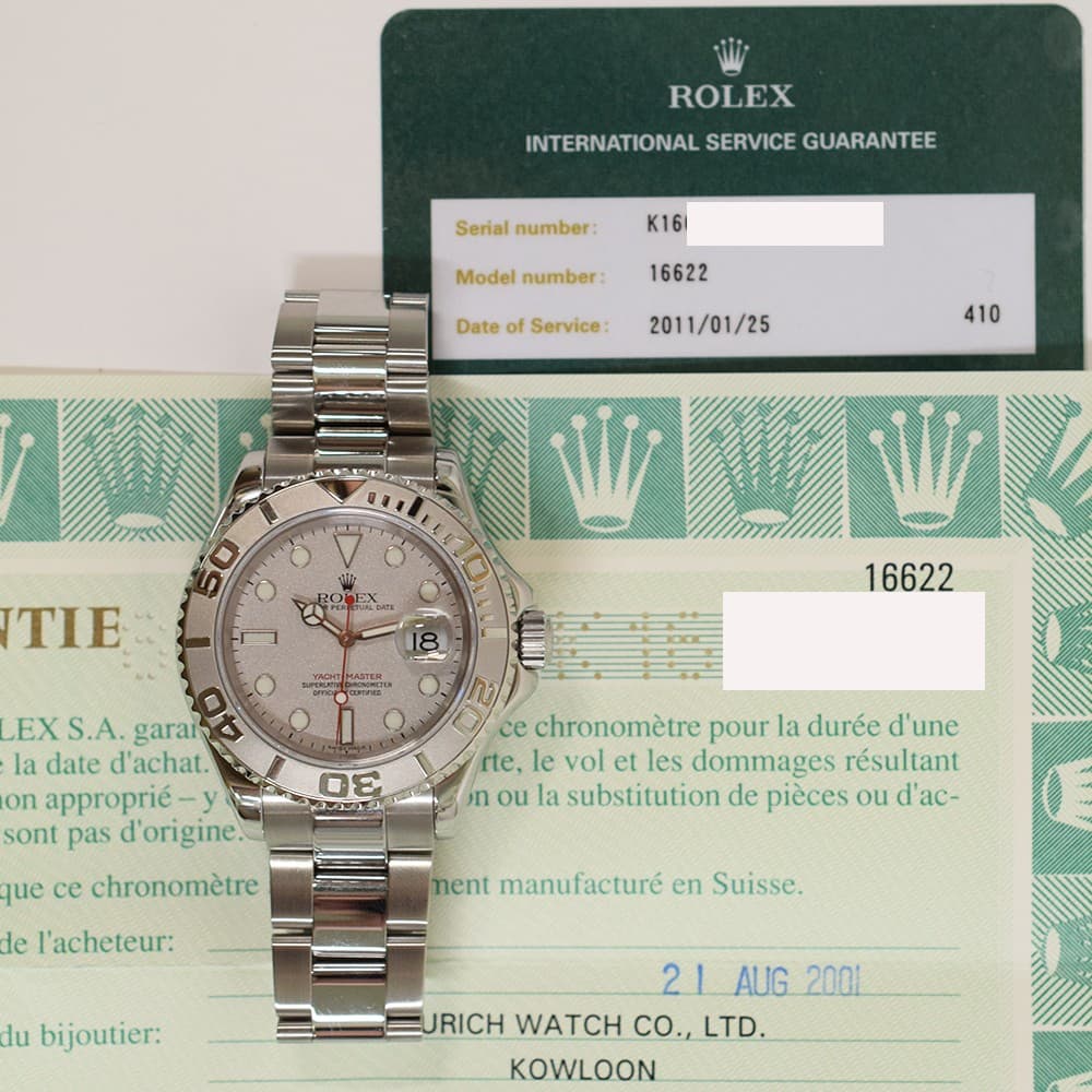 2001 Rolex Yacht-Master 40, 16622, 40mm, Platinum Dial, Oyster Bracelet, Box ...