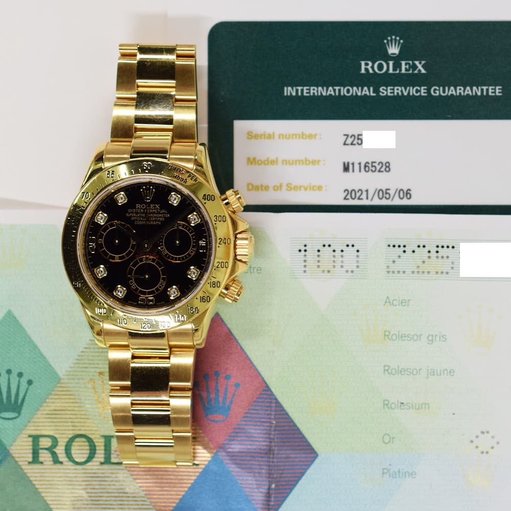 2007 Rolex Cosmograph Daytona, 116528, 40mm, Black Diamond Dial, Oyster Brace...