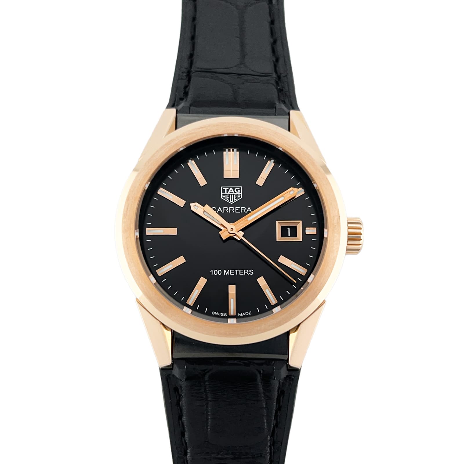 TAG Heuer Carrera 36mm 18k rose gold & steel WBG1351.FC6418, complete set