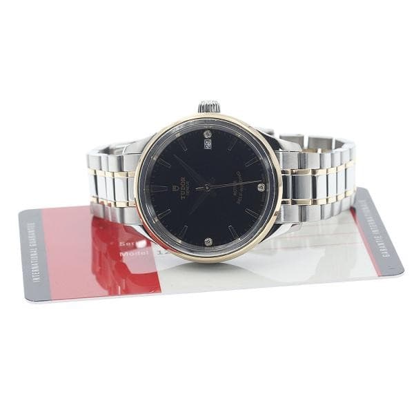 Tudor Style 12303 34mm SS Black Dial Automatic Date Watch #C7881