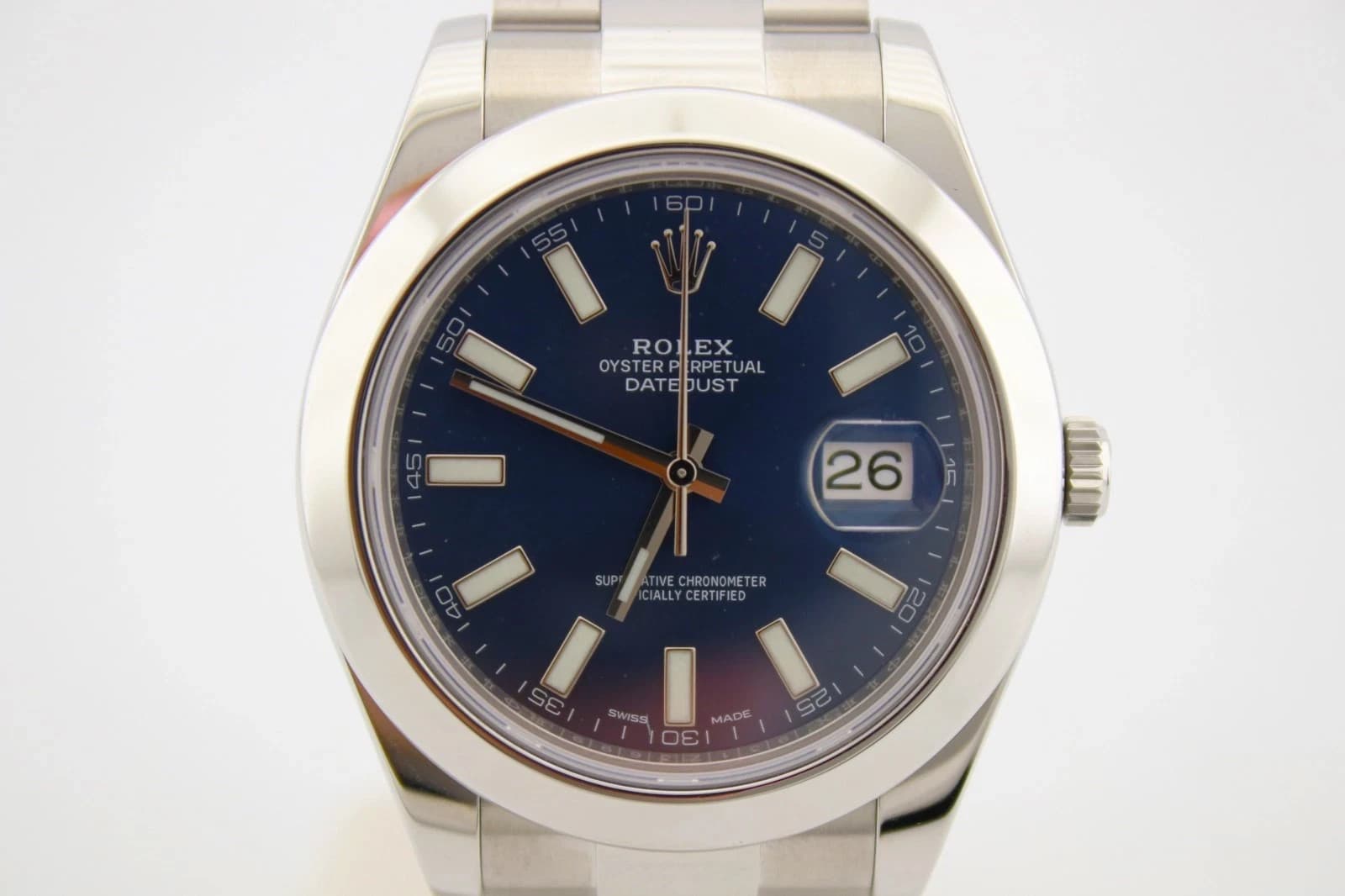 Rolex Datejust II Stainless Steel Blue Index Dial 41mm Watch 116300