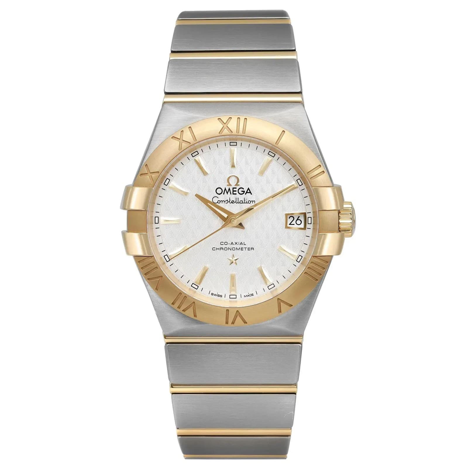 Omega Constellation 18K Yellow Gold Siver Dial Unisex Watch 123.20.35.20.02.006